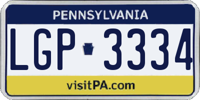 PA license plate LGP3334