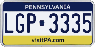 PA license plate LGP3335
