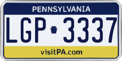 PA license plate LGP3337