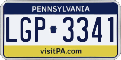 PA license plate LGP3341