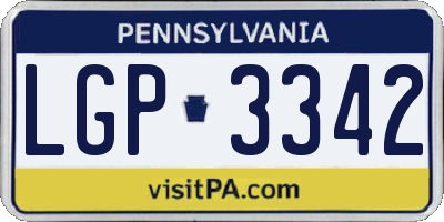 PA license plate LGP3342