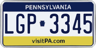 PA license plate LGP3345
