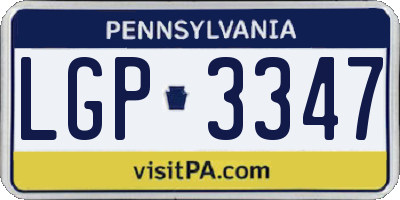 PA license plate LGP3347