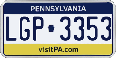 PA license plate LGP3353