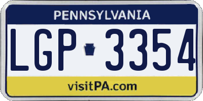 PA license plate LGP3354