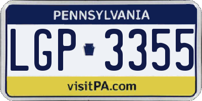 PA license plate LGP3355