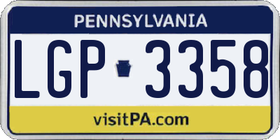 PA license plate LGP3358