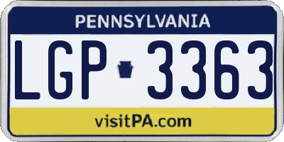 PA license plate LGP3363