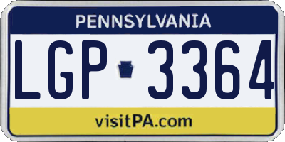 PA license plate LGP3364