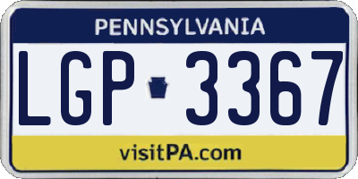 PA license plate LGP3367