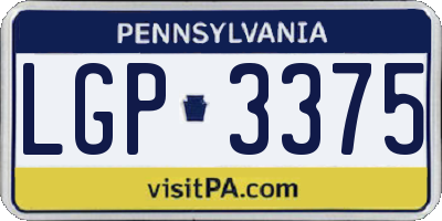 PA license plate LGP3375