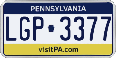 PA license plate LGP3377
