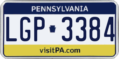 PA license plate LGP3384