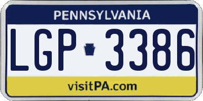 PA license plate LGP3386