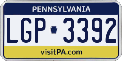 PA license plate LGP3392