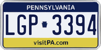 PA license plate LGP3394