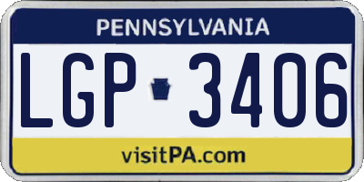 PA license plate LGP3406