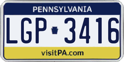 PA license plate LGP3416