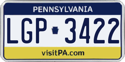 PA license plate LGP3422