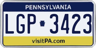 PA license plate LGP3423