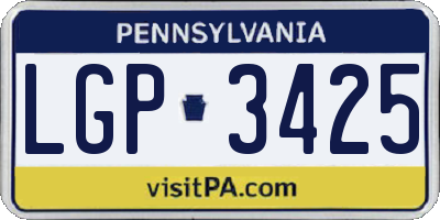 PA license plate LGP3425