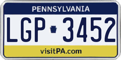 PA license plate LGP3452