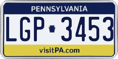 PA license plate LGP3453