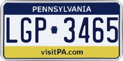 PA license plate LGP3465