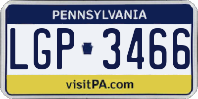 PA license plate LGP3466