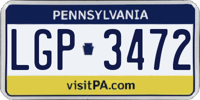 PA license plate LGP3472