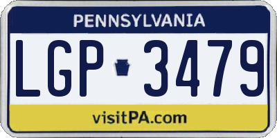PA license plate LGP3479