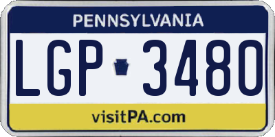 PA license plate LGP3480