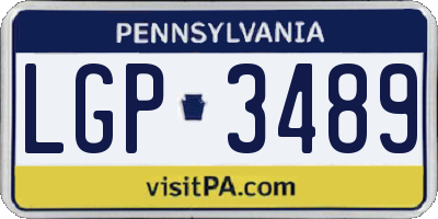 PA license plate LGP3489