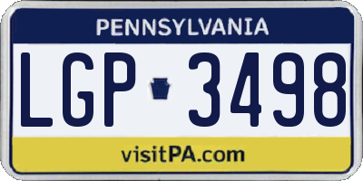 PA license plate LGP3498