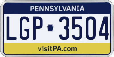 PA license plate LGP3504