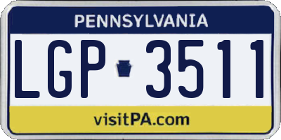 PA license plate LGP3511