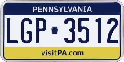 PA license plate LGP3512