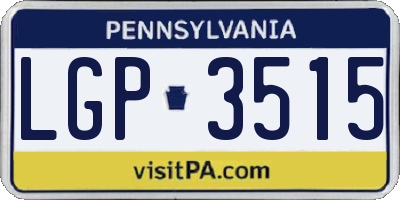 PA license plate LGP3515