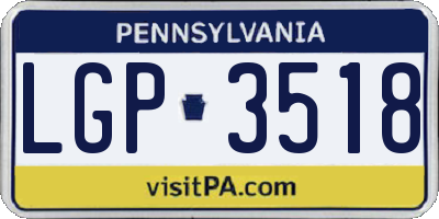 PA license plate LGP3518