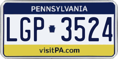 PA license plate LGP3524