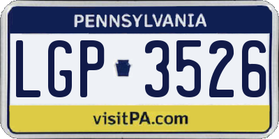 PA license plate LGP3526