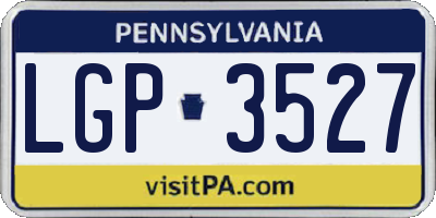 PA license plate LGP3527