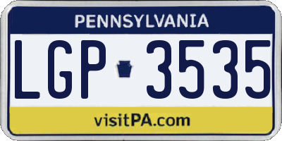 PA license plate LGP3535