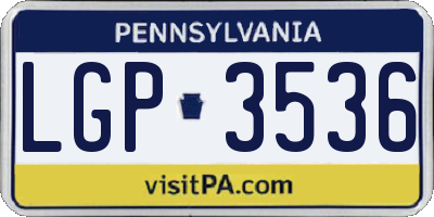 PA license plate LGP3536