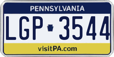 PA license plate LGP3544