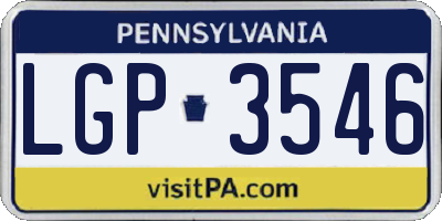 PA license plate LGP3546