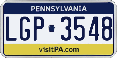 PA license plate LGP3548
