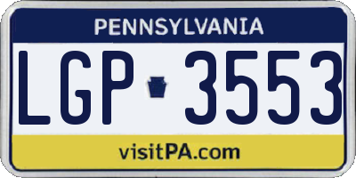 PA license plate LGP3553