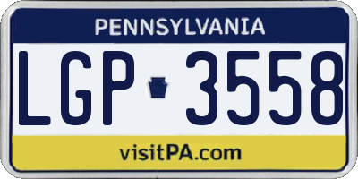 PA license plate LGP3558
