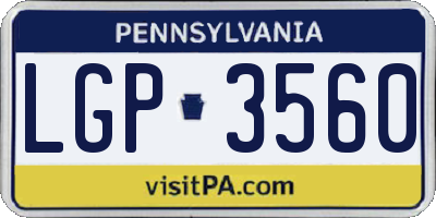 PA license plate LGP3560